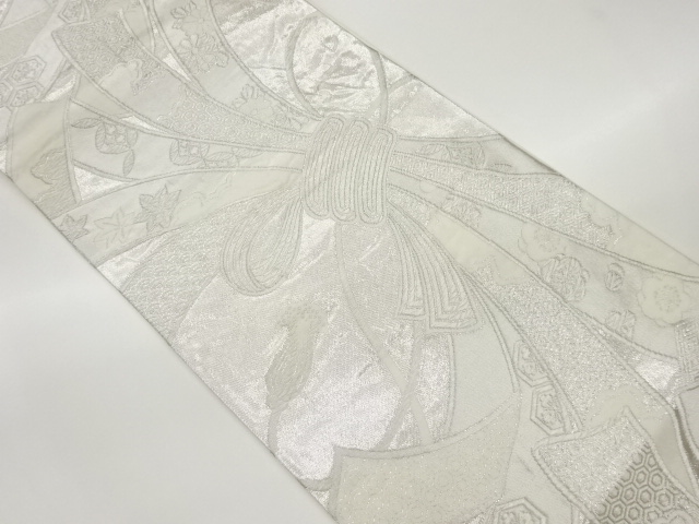 束ね熨斗に草花模様織出し袋帯